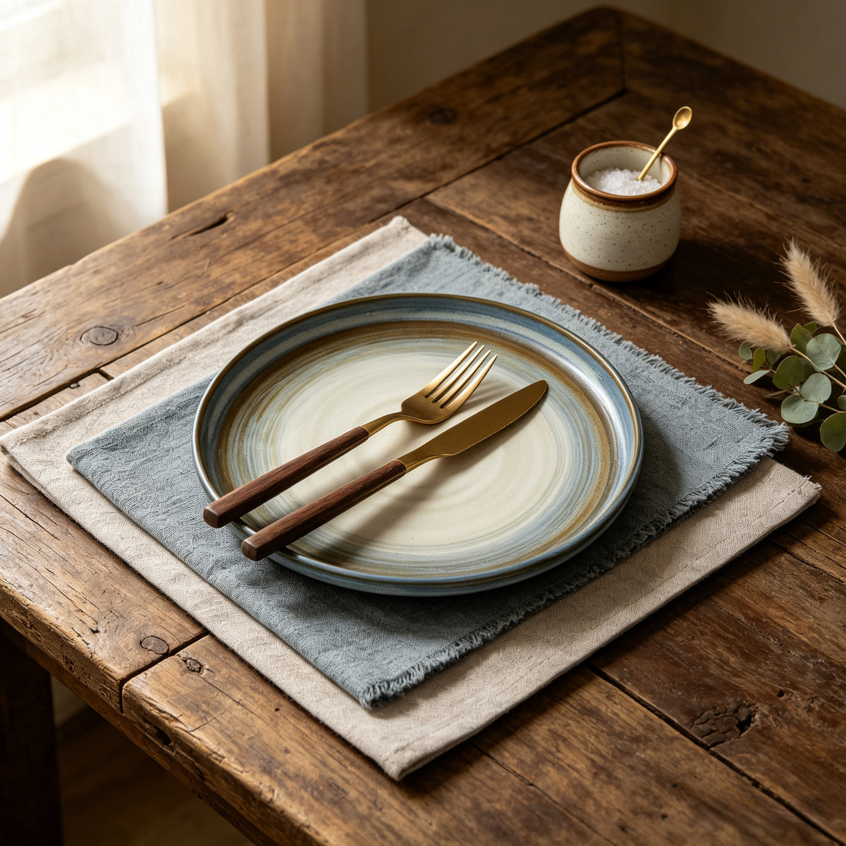 Mimola TERRA TIDE Ocean Drift Salad Plates, Set of 4