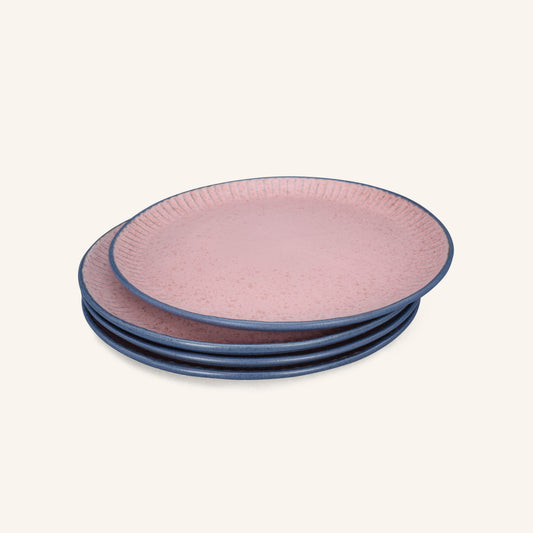 Mimola JOY PALETTE White Peach Dinner Plates, Set of 4 – Everyday Plates for Entrées, Pasta and Brunch
