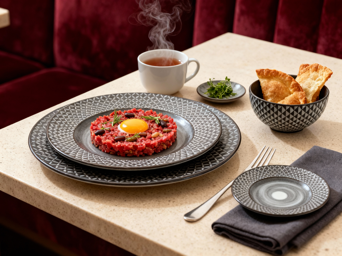 Mimola Reactive Glaze Ceramic Dinner Set